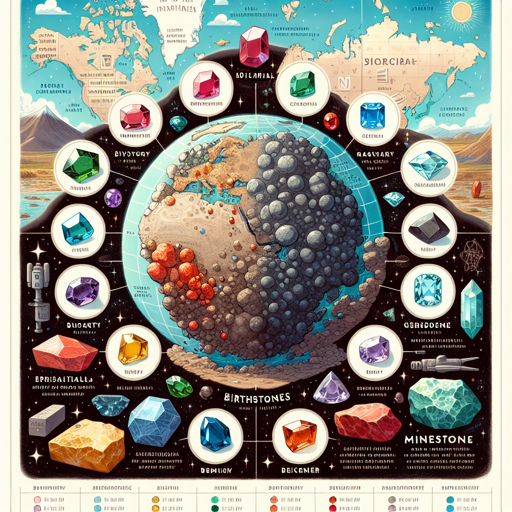 A colorful illustration of birthstones mapped globally, highlighting their geology and significance. banner
