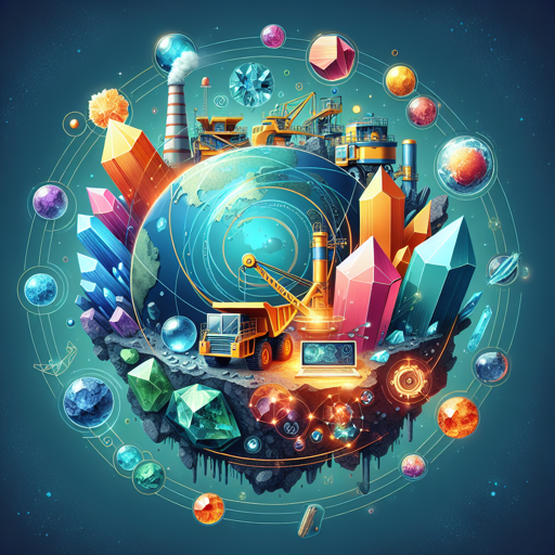 A vibrant illustration of minerals, mining, and gemstones highlighting the Mohs scale and earth science. banner