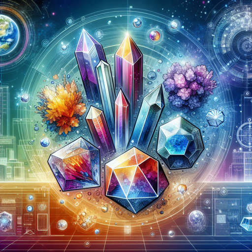 An artistic representation of various crystal structures illustrating mineral diversity. banner