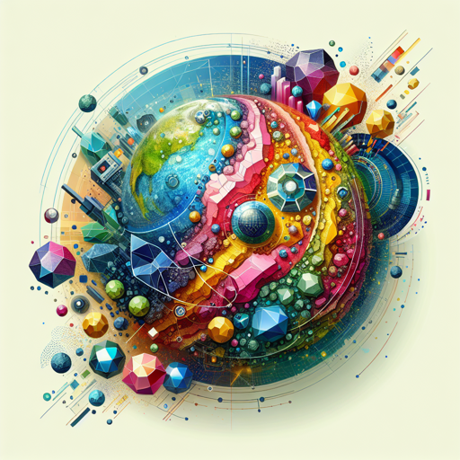 Colorful illustration of Earths core, showcasing minerals, gemstones, and geological elements. banner