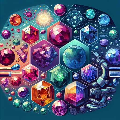 A vibrant illustration showcasing gemstones, minerals, and their scientific properties in geology. banner