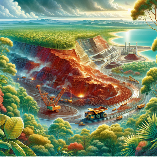 Map of Australia highlighting major iron ore mining regions, showcasing the country's extensive mineral resources and its position as a leading global supplier of iron ore.